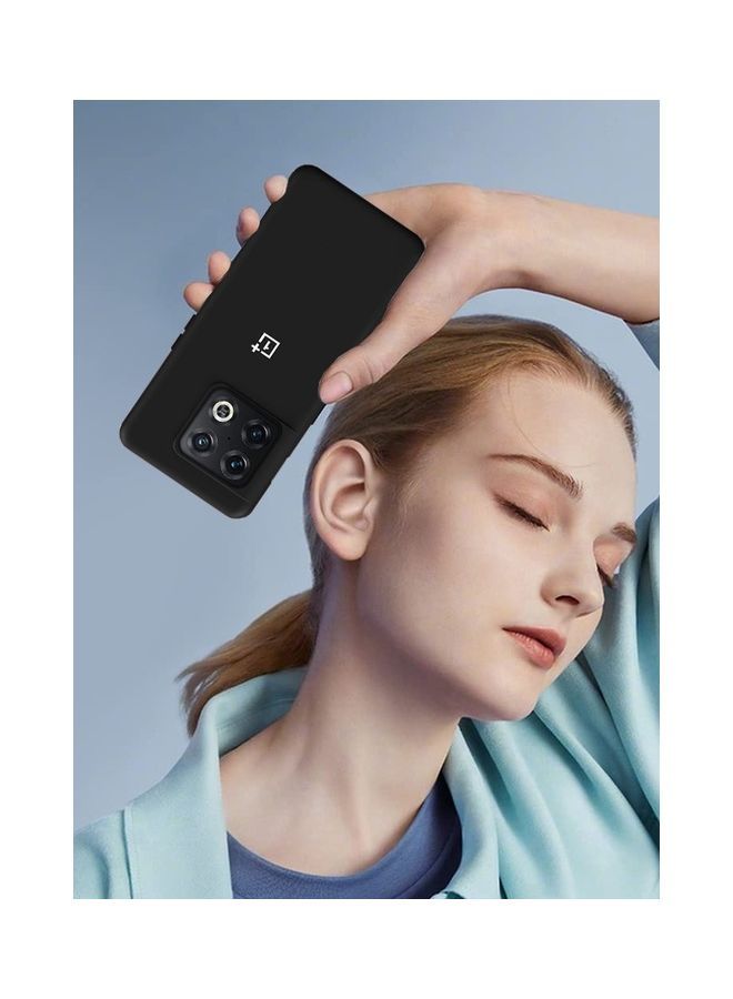 NIBEMINENT OnePlus 10 Pro Silicone Liquid Case Soft Ultra Slim Shockproof Full Body Protection Cover 6.7inch Black - Image 4