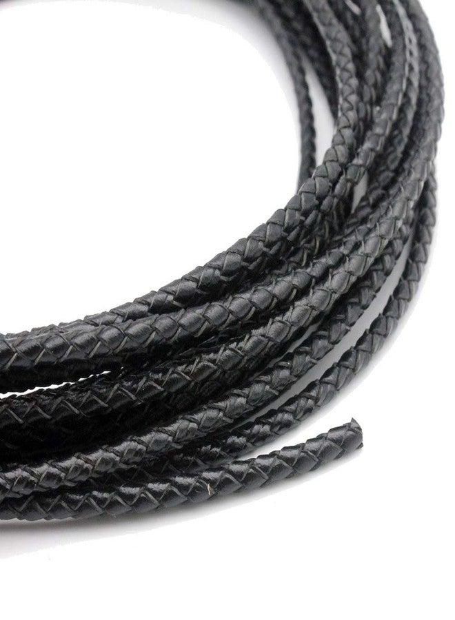 shapesbyX 5 Yards 3mm Leather Bolo Cord for Necklace Bracelet Making Woven Braided Leather Strap for Jewelry Beading Black - Image 3