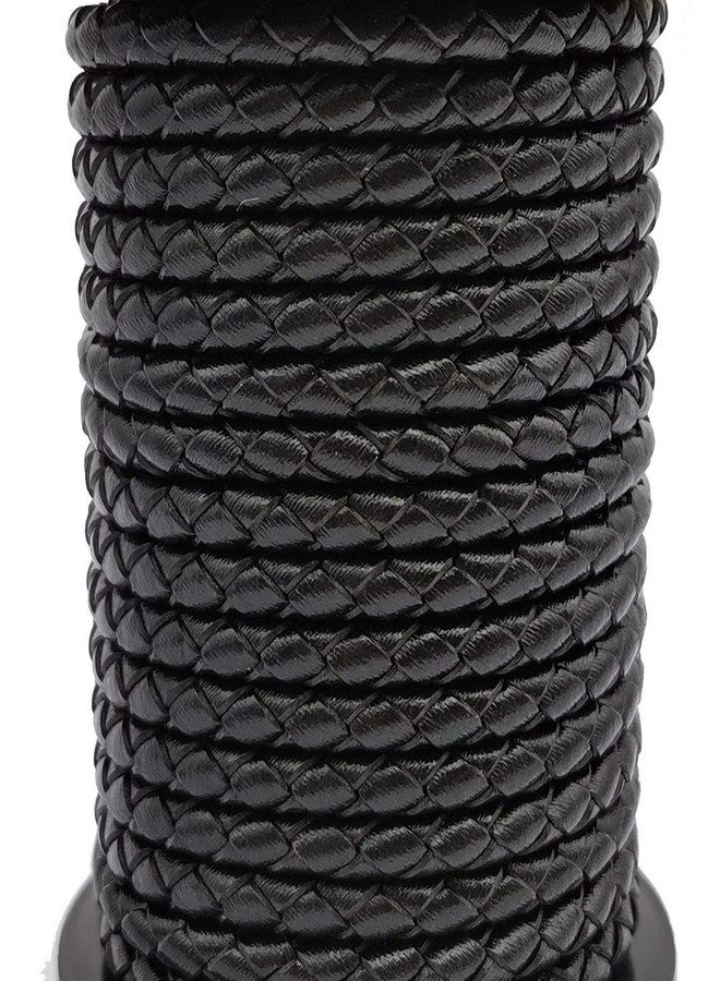 shapesbyX 5 Yards 3mm Leather Bolo Cord for Necklace Bracelet Making Woven Braided Leather Strap for Jewelry Beading Black - Image 1