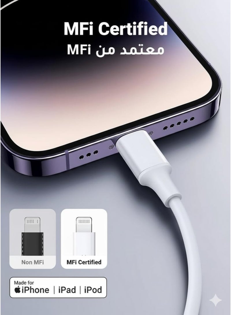 كابل شحن USB إلى Lightning بطول 3 أمتار، متوافق مع أجهزة iPhone 14/14/13/12/11/X/XS/XR/8/7/6 Pro/Plus/Pro Max و iPad - Image 3