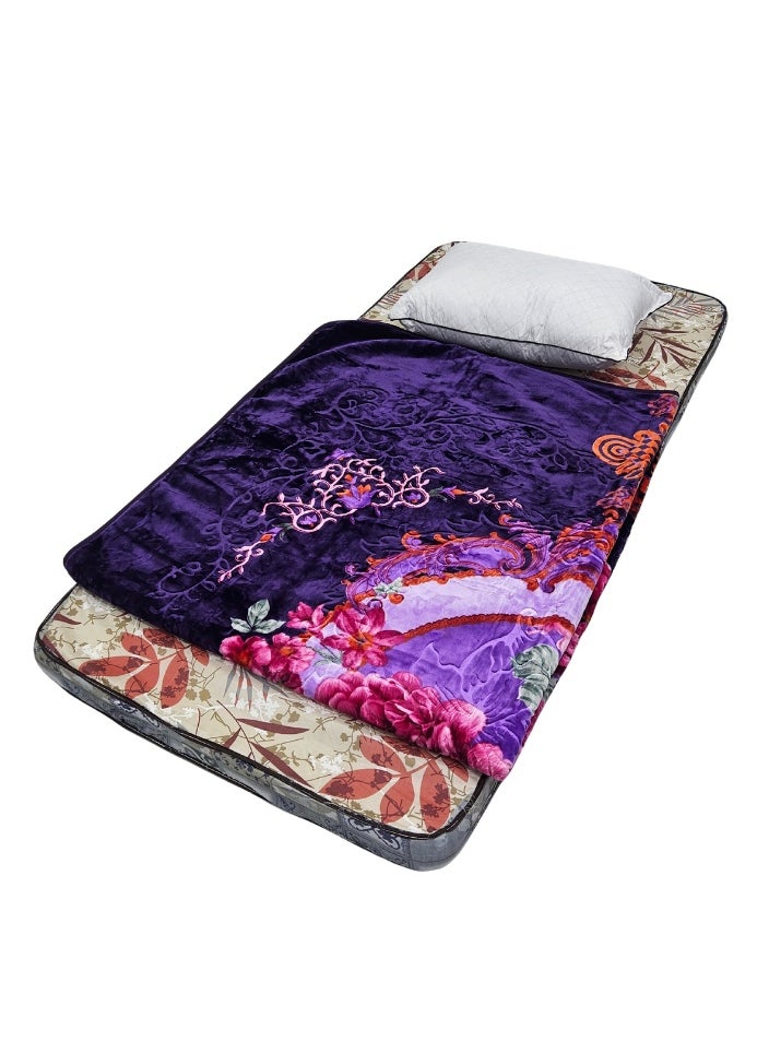 SMART HOME - A complete sleeping set consisting of a stylishly designed single-size foam mattress, a luxurious 3kg double-size blanket, and a comfortable 1200g pillow – ideal for home, camping, and luxury sleeping. - Image 1