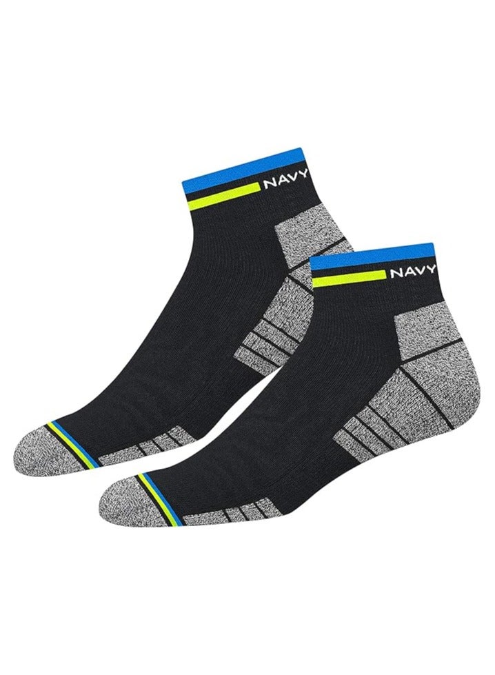 NAVYSPORT Originals Unisex Casual Cushion Cotton Ankle Socks, Black, Pack of 4, Free Size - Image 5