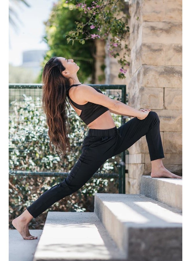 Yogipace Petite/Regular/Tall Women's 7/8 On The Fly Pants Drawstring Casual Lounge Joggers Travel Sweatpants - Image 3