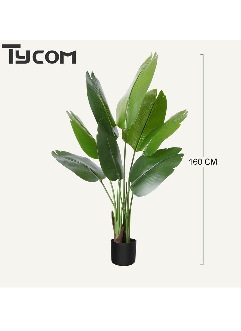 TYCOM Artificial Tree Fake Plants Fake Trees Faux Plants Indoor Realistic Plants for Office Home Room Store Decor Height 160 CM Traveler Palm.  - Image 3