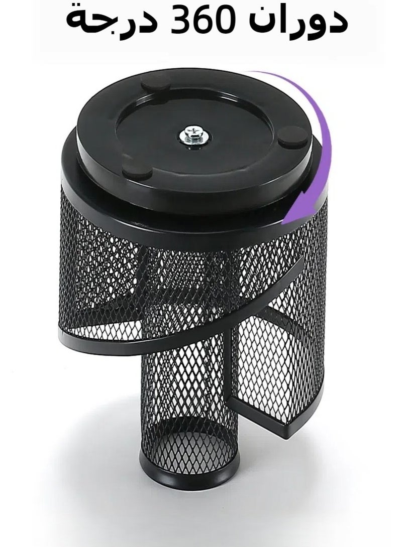 5 Slots 360°Degree Rotating Desk Organizers And Accessories, Pencil Holder for Desk, Pen Holder Black, Multi-Functional Desk Organizer Box, Desk Stationery Storage Box, Mesh Metal Pencil Cup for Off - Image 2