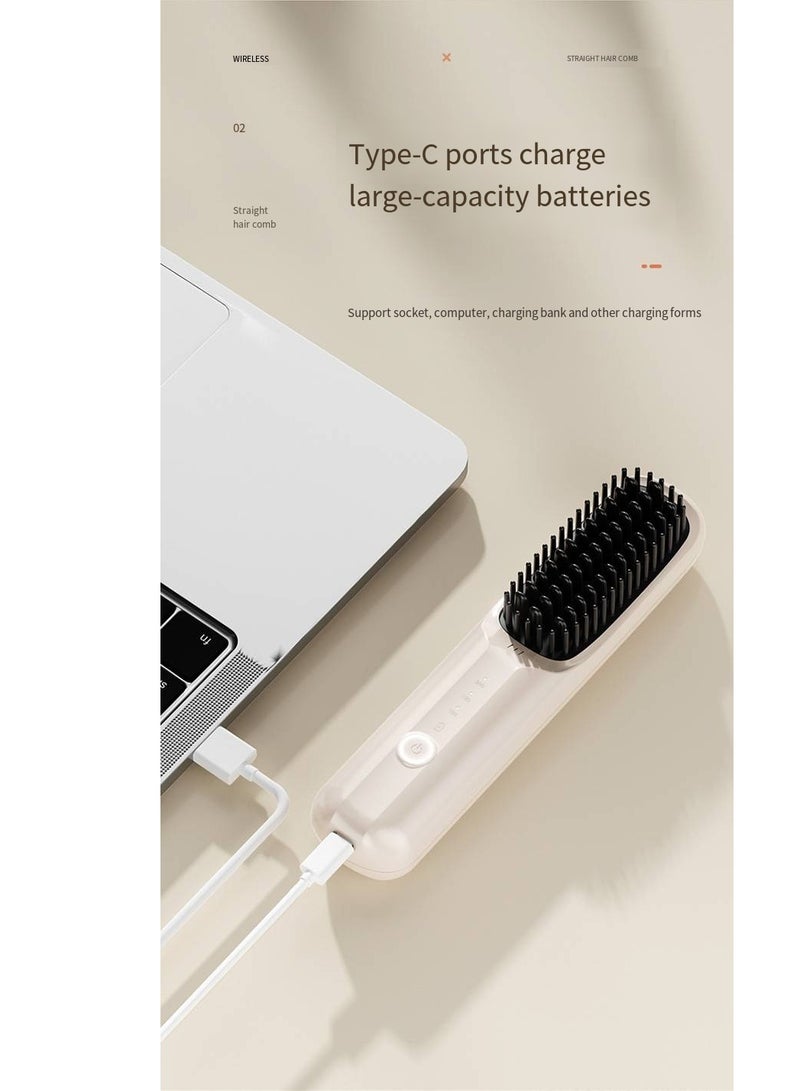 general Mini Ionic Straightening Comb – Travel-Friendly Straightener & Curler for Men/Women, Dual-Use Hair Styling Tool - Image 2