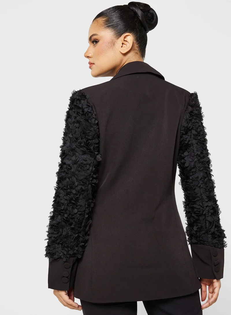 Amy Lynn Floral Sleeve Blazer