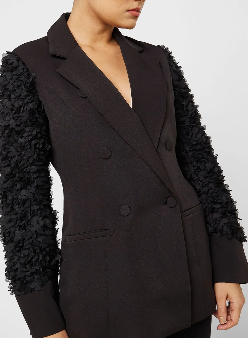 Amy Lynn Floral Sleeve Blazer
