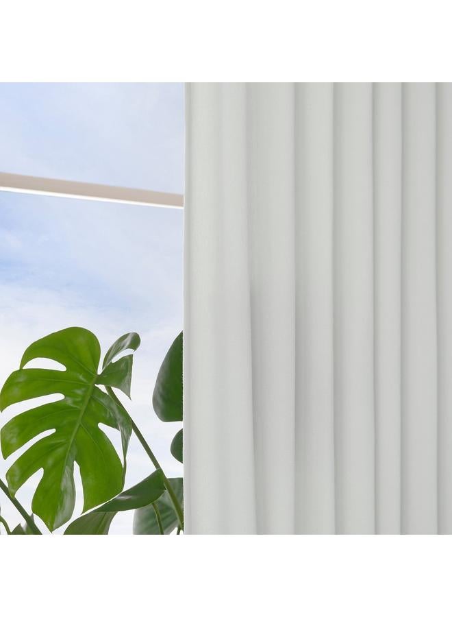 Green Tiger Curtains, 1 Pair, White/With Heading Tape, 145X300 Cm - Image 4