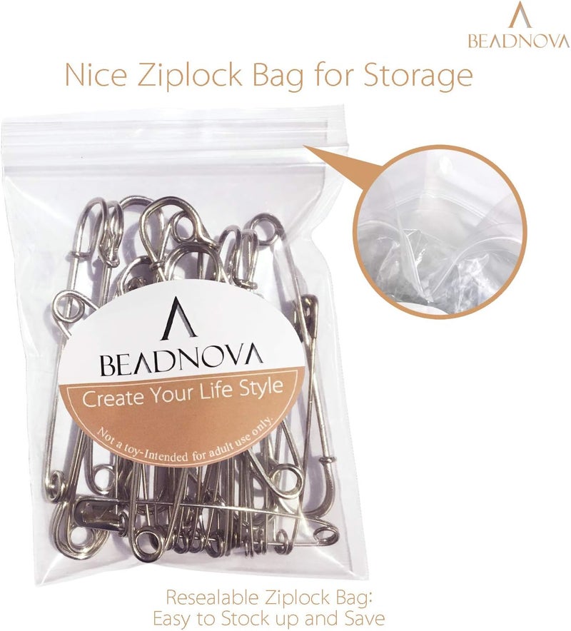 BEADNOVA 4 Inch Large Safety Pins for Clothes Big Heavy Giant Safety Pin for Fashion, Sewing, Quilting, Blankets, Upholstery, Laundry and Craft (10cm, 20pcs) - Image 5