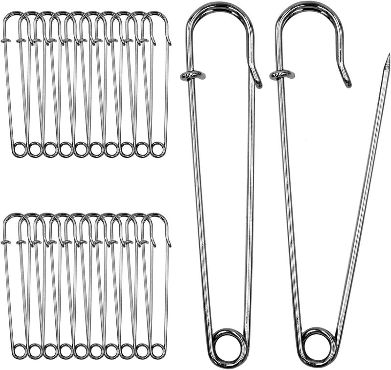 BEADNOVA 4 Inch Large Safety Pins for Clothes Big Heavy Giant Safety Pin for Fashion, Sewing, Quilting, Blankets, Upholstery, Laundry and Craft (10cm, 20pcs) - Image 1