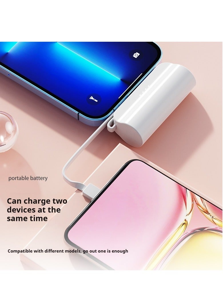 GEEK SPACE 2 In 1 Mini Universal Portable Charger Wireless Power Bank Type-c 5000mAh Fast Phone Charging Power Bank  For iPhone, Samsung S23 Series, Note20 Series, LG, Huawei, iPad, AirPods, And More - Image 3