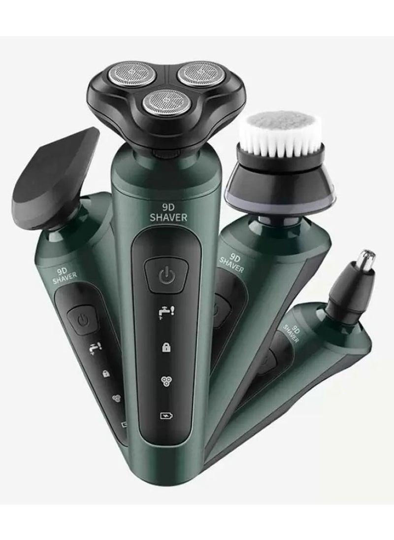 Generic Electric Shavers for Men 9D, 4 in 1 Electric Shavers for Bald Men Wet & Dry Waterproof, Electric Shavers Men Cordless Rechargeable, Electric Razor, Men’s Grooming Kits, Green  - Image 1