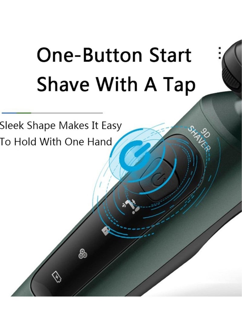 Generic Electric Shavers for Men 9D, 4 in 1 Electric Shavers for Bald Men Wet & Dry Waterproof, Electric Shavers Men Cordless Rechargeable, Electric Razor, Men’s Grooming Kits, Green  - Image 5