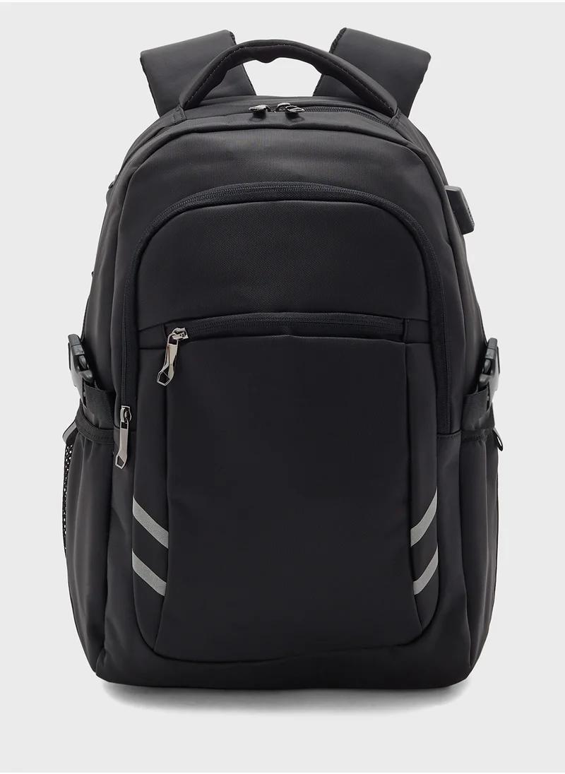 Robert Wood Premium Backpack With Usb Port And Organisers