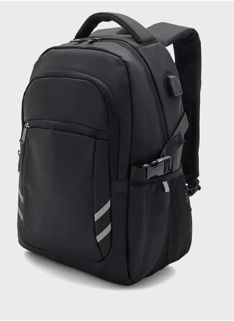 Robert Wood Premium Backpack With Usb Port And Organisers