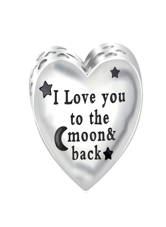 QeenseKc Moon Star Heart Charm I Love You to the Moon and Back Bead for Pandora Bracelet - Image 1