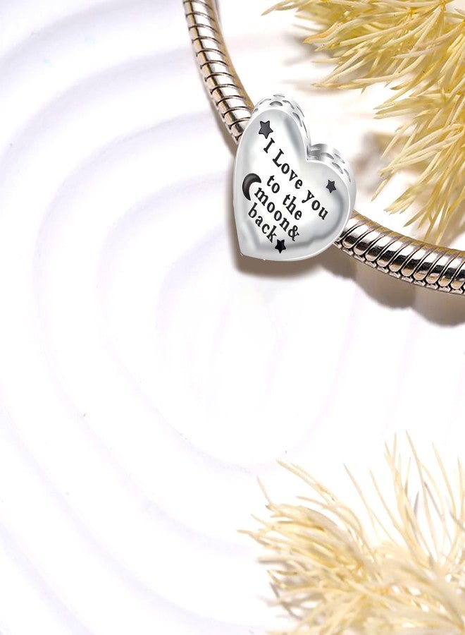 QeenseKc Moon Star Heart Charm I Love You to the Moon and Back Bead for Pandora Bracelet - Image 2