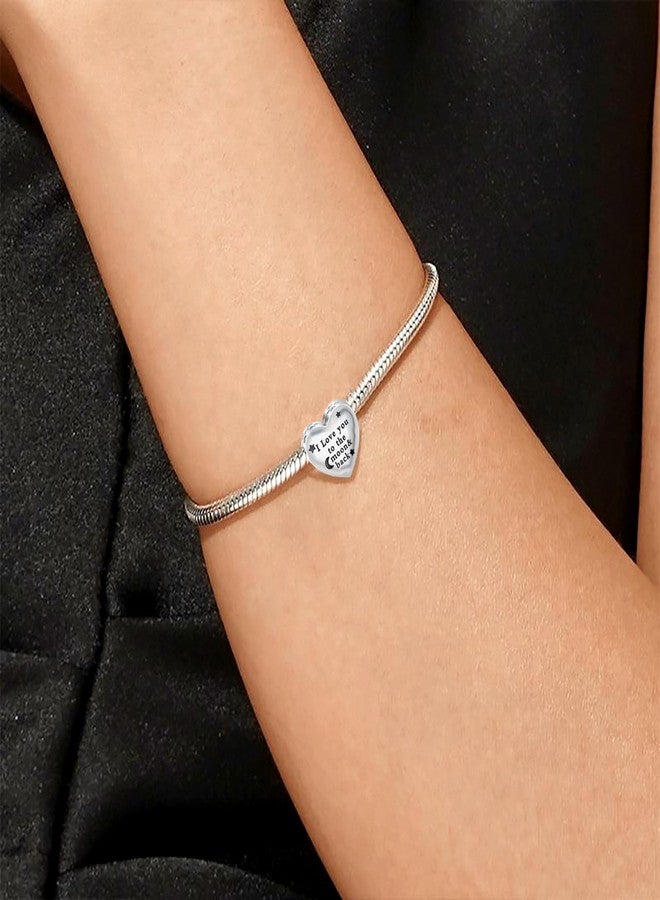 QeenseKc Moon Star Heart Charm I Love You to the Moon and Back Bead for Pandora Bracelet - Image 5