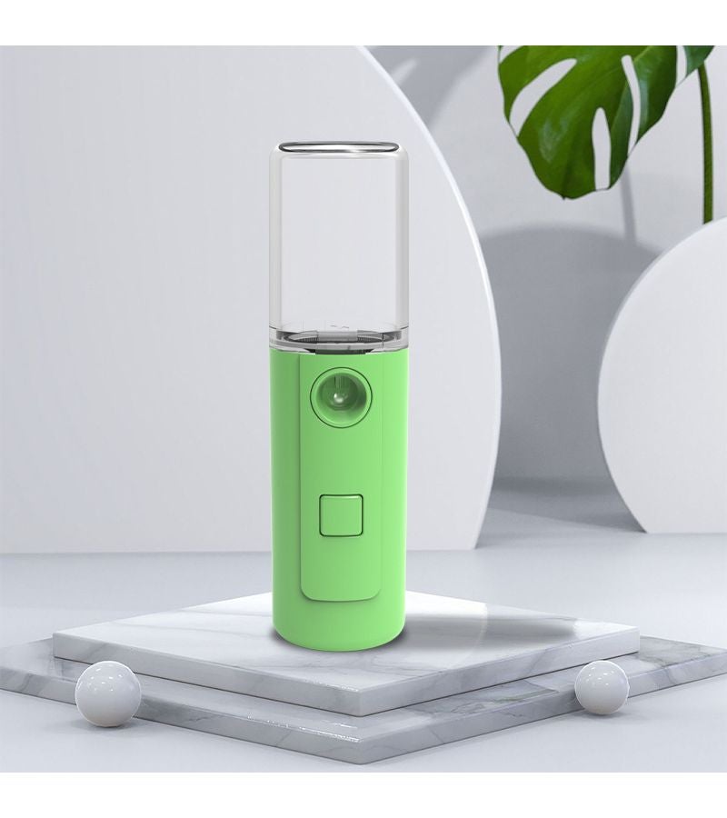 Portable Mini Humidifier Facial Sprayer Rechargeable Cute Rabbit Design Moisturizing for Face Daily Makeup Gift Green - Image 1
