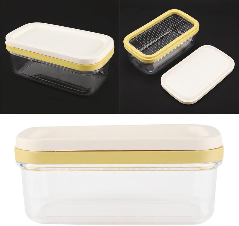 Modern Transparent Ceramic Dish with Airtight Lid & Built-in Cheese Cutter – Stylish Kitchen Storage for , Cheese, and Spreads - Image 5
