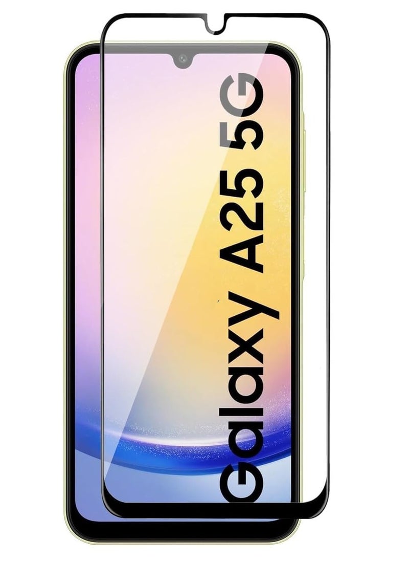 YoYoTech Screen protector for Samsung Galaxy A25 5G Edge to Edge Full Screen Coverage Anti Scratch Tempered Glass Film  - Image 1