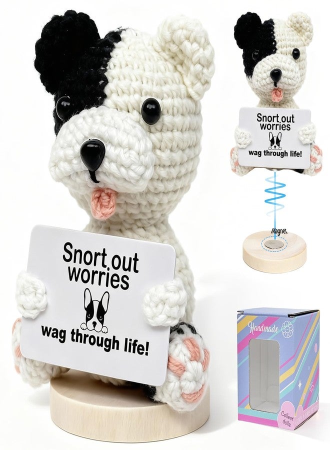 VERONLY Positive Crochet Mini Animals Dog - Emotional Support Pup Gift for Mother's Day,Cute Desk Decor for Mom,Dog Lovers, Him or Her - Image 1