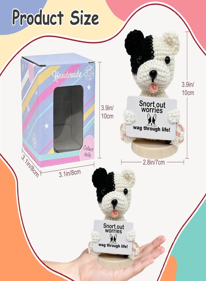 VERONLY Positive Crochet Mini Animals Dog - Emotional Support Pup Gift for Mother's Day,Cute Desk Decor for Mom,Dog Lovers, Him or Her - Image 3