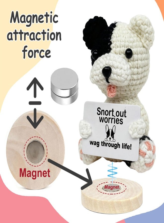 VERONLY Positive Crochet Mini Animals Dog - Emotional Support Pup Gift for Mother's Day,Cute Desk Decor for Mom,Dog Lovers, Him or Her - Image 2
