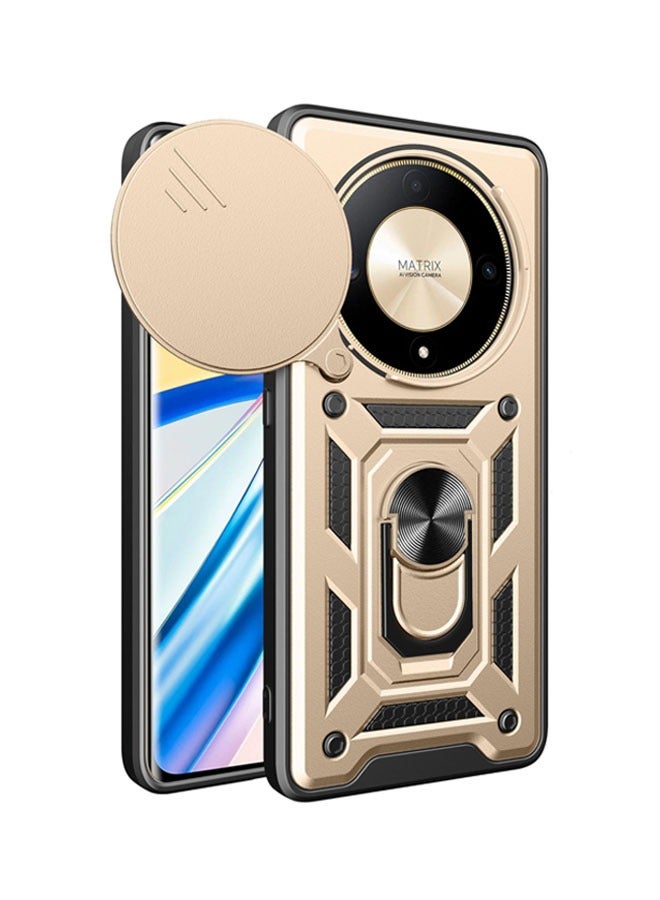 general Case for Honor X9B/Magic 6 Lite, Shockproof Cover TPU/PC Case with Ring Rotating and Sliding Camera Cover