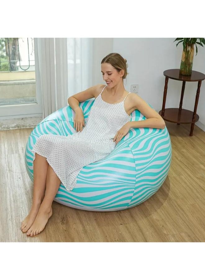 Executive LLC - Water Ripple Art Design Inflatable Sofa - Durable PVC, Single Seat Lounger for Home & Outdoor Use, Portable for Camping - Image 1