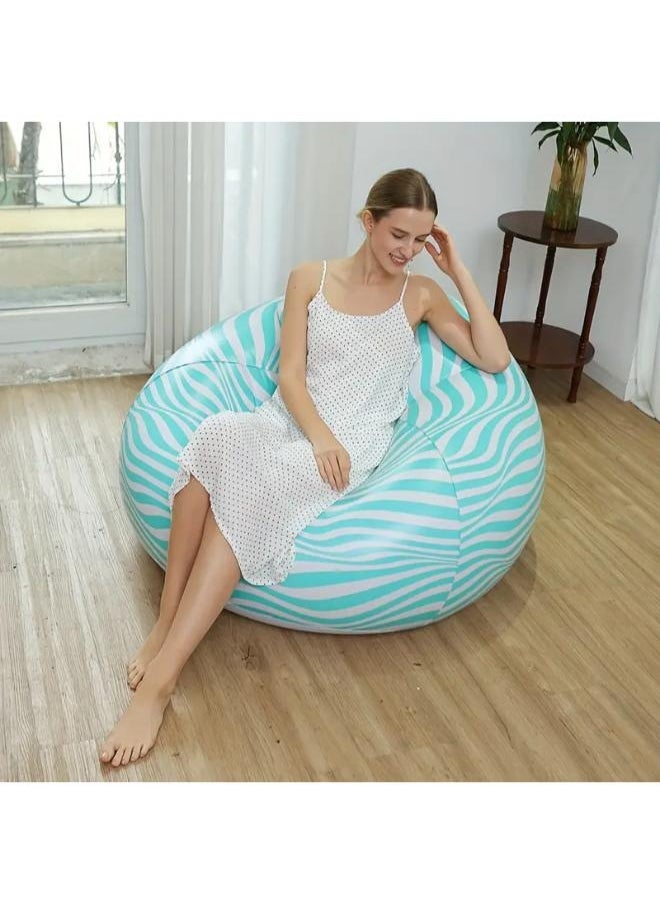 Executive LLC - Water Ripple Art Design Inflatable Sofa - Durable PVC, Single Seat Lounger for Home & Outdoor Use, Portable for Camping - Image 1
