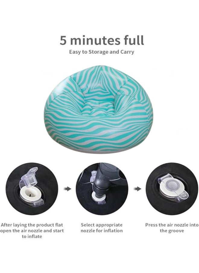 Executive LLC - Water Ripple Art Design Inflatable Sofa - Durable PVC, Single Seat Lounger for Home & Outdoor Use, Portable for Camping - Image 1