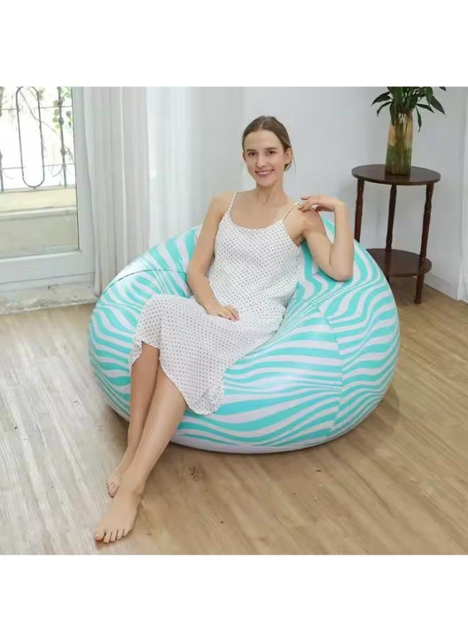 Executive LLC - Water Ripple Art Design Inflatable Sofa - Durable PVC, Single Seat Lounger for Home & Outdoor Use, Portable for Camping - Image 1