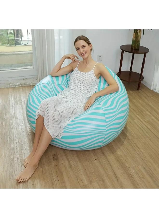 Executive LLC - Water Ripple Art Design Inflatable Sofa - Durable PVC, Single Seat Lounger for Home & Outdoor Use, Portable for Camping - Image 1