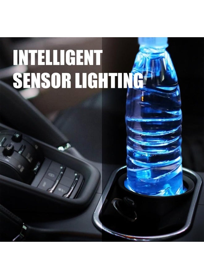 Light up Car Coasters for Cup Holders, LED Car Coasters with 7 Colors Changing, Rechargeable Smart Luminous Cup Holder Lights, USB Charging LED Drink Coasters, Interior Decoration, 2pcs - Image 3
