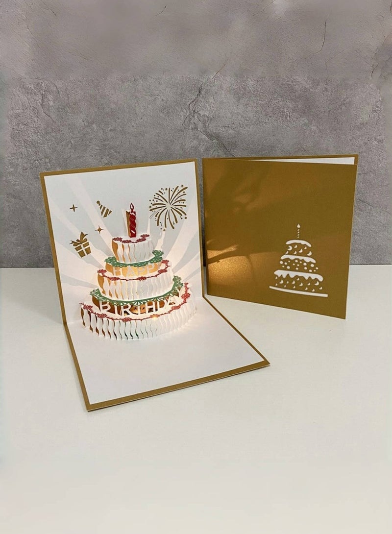 JoyousSto 3D Pop Up Birthday Cards,Warming LED Light Birthday Cake Music Happy Birthday Card Postcards Pop Up Greeting Cards Happy Birthday Cards Best for Mom,Wife,Sister,Boy,Girl,Friends - Image 4