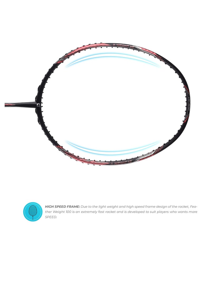 Apacs - Feather Weight 55 Badminton Racket – 58g Ultra-Light, 30T Japan Graphite, Hexagon Throat, High-Speed Armor Frame, 30 lbs Tension, G2 Grip, Unstrung with Full Cover - Image 1