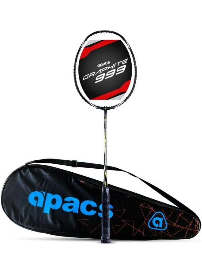 Apacs Graphite 999 Unstrung Badminton Racket – Ultra-Durable Japanese Graphite Frame, Lightweight, 30 LBS Max Tension, High-Speed Performance, Comfortable 4-inch Grip, Full Cover - Image 1