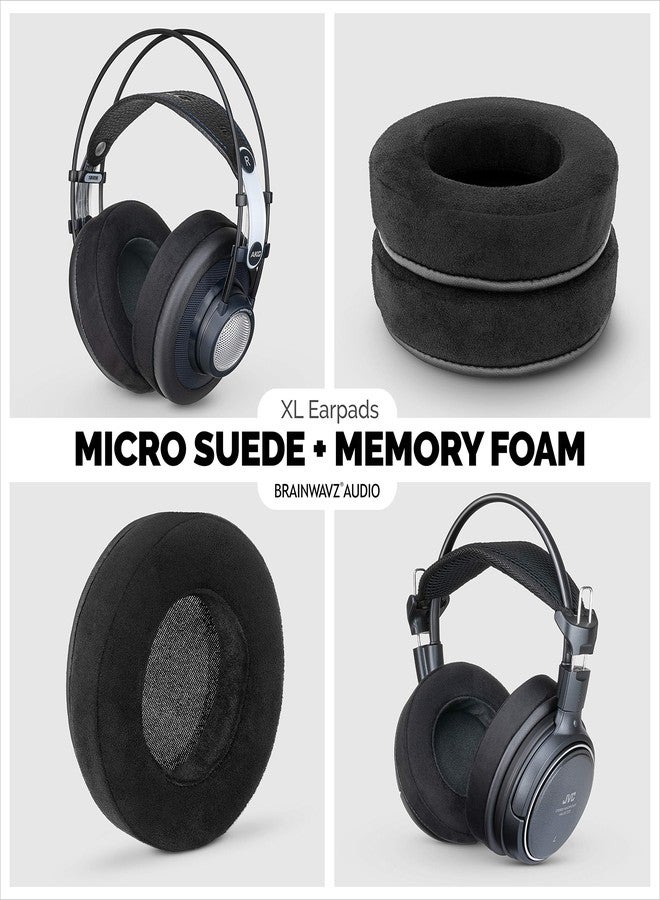 BRAINWAVZ XL Micro Suede Memory Foam Earpads for AKG 701 & Many Other Large Over The Ear Headphones - Sennheiser, JBL, Bayerdynamic, HifiMan, ATH, Philips, Fostex, Sony Ear Pads - Image 3