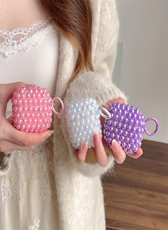 Olytop Cute Pearls Case for Airpods 4 Case Girls Women, Soft Handmade Glitter Beads Airpods 4th Generation Protective Cover with Cleaner Pen&Keychian for Air Pod Gen 4, Pink - Image 5