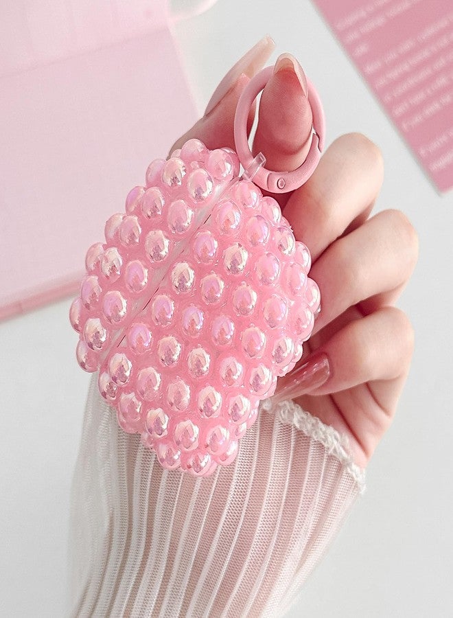Olytop Cute Pearls Case for Airpods 4 Case Girls Women, Soft Handmade Glitter Beads Airpods 4th Generation Protective Cover with Cleaner Pen&Keychian for Air Pod Gen 4, Pink - Image 2