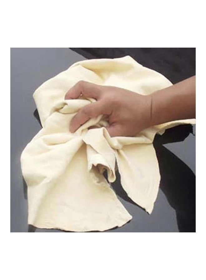 Natural Chamois Leather Car Cleaning Cloth Washing Suede Absorbent Towel Beige 36x60x4centimeter - Image 4