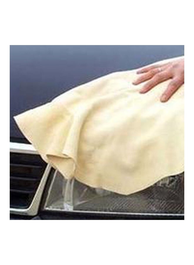 Natural Chamois Leather Car Cleaning Cloth Washing Suede Absorbent Towel Beige 36x60x4centimeter - Image 3