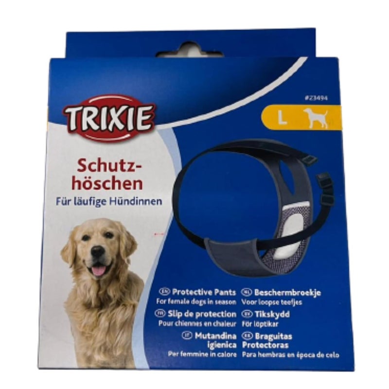 Trixie : - Protective Pants for Female Dogs | Designed for Dogs in The Season to Prevent Staining of Carpets & Other Fabrics | Handy Snap Clip Makes It Easy to Put On | Washable - XL: 60-70cm - Image 2