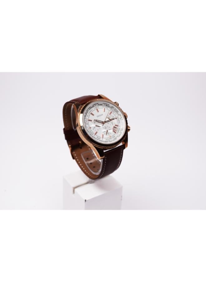 GUESS men ’s analog leather watch w0500g1-4 - Image 1