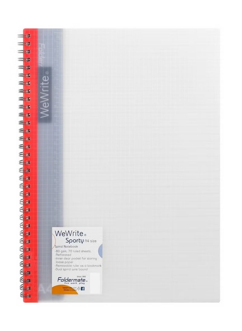 Foldermate 1-Piece A4 Size Spiral Lined Notebook 70 Sheets Assorted Colours - Image 4