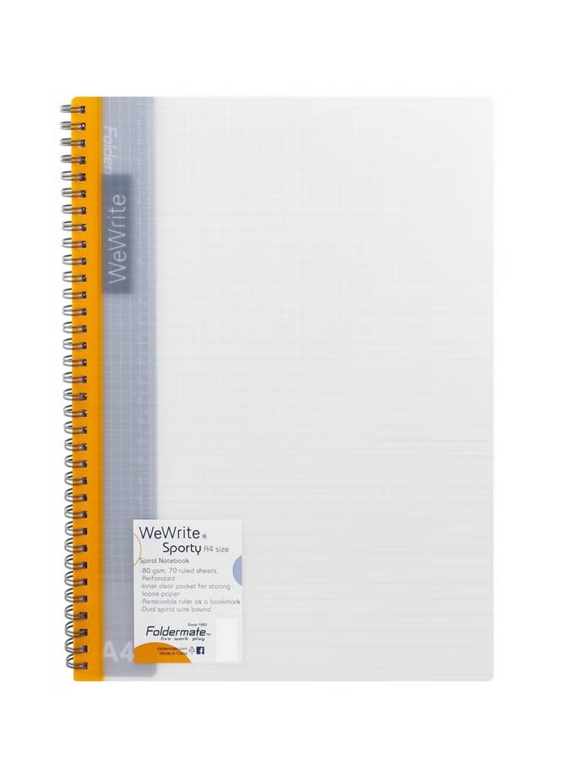 Foldermate 1-Piece A4 Size Spiral Lined Notebook 70 Sheets Assorted Colours - Image 3