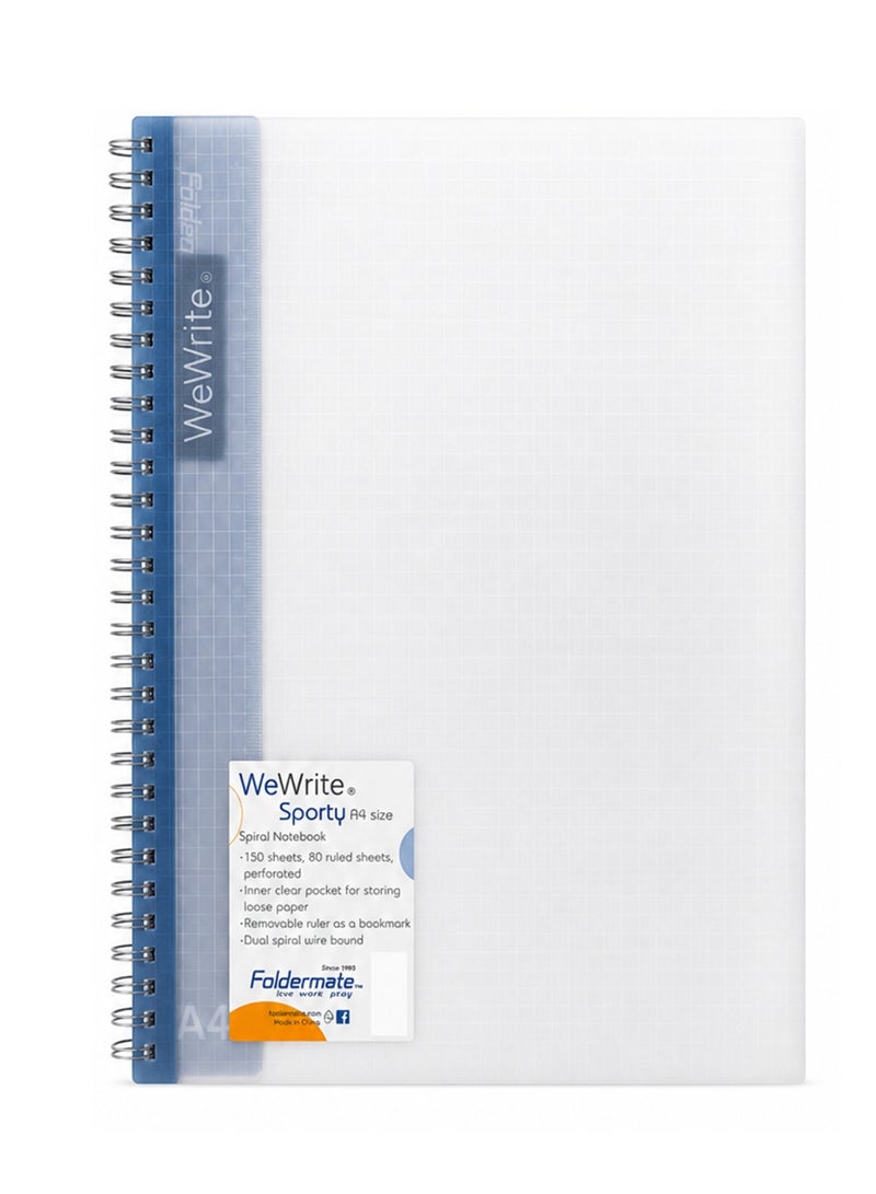 Foldermate 1-Piece A4 Size Spiral Lined Notebook 70 Sheets Assorted Colours - Image 1