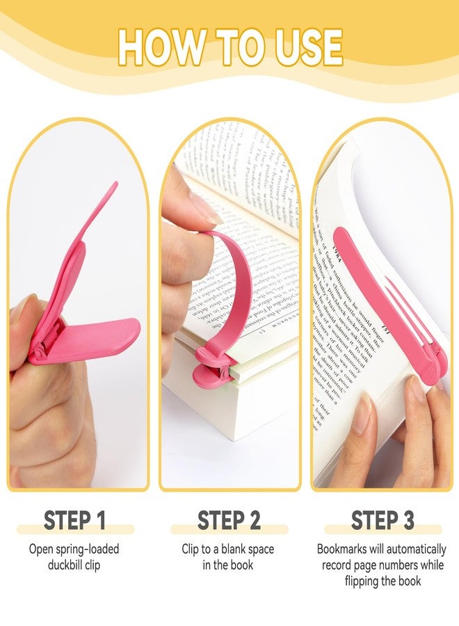 PICcircuit 6 PCS Automatic Bookmark, Smart Bookmarks for Women Men Book Accessories Silicone Book Mark Bible Book Markers Book Marks for Reading Book Lovers Gifts Bookish Gifts Birthday Party Favors, Blue - Image 2